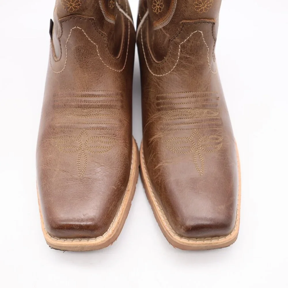 Justin Gypsy Women’s Size 10 B Cowgirl Western Boot Brown Leather Pull On - Picture 9 of 9